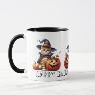Cute Ginger Cat Orange Tabby Cat Halloween Mug