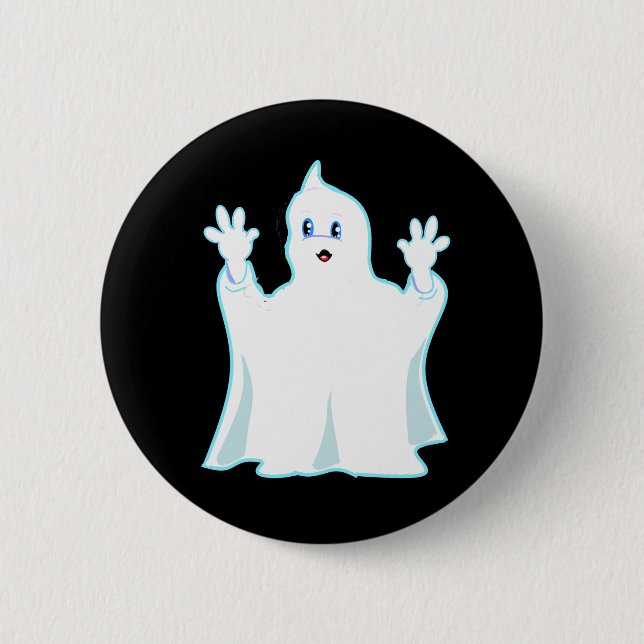 Cute Ginger Ghost 6 Cm Round Badge (Front)
