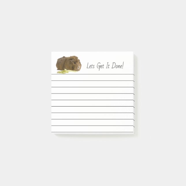 Cute Ginger Guinea Pig Pet Photograph Lined Post-it Notes (Front)