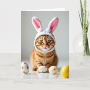 Cute Ginger Tabby Cat Portrait Card