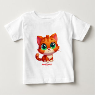Cute Ginger Tabby Kitten Cartoon Baby T-Shirt
