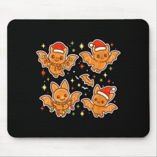 Cute Gingerbread Bats Soky Christmas Cookie Graphi Mouse Pad