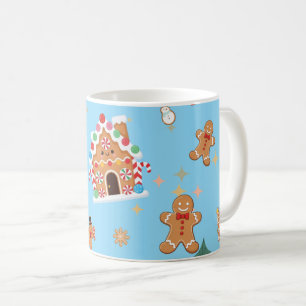 Cute Gingerbread Blue Coffee Mug