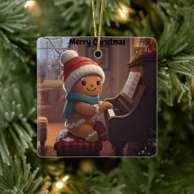cute gingerbread boy Christmas holiday Ornament (Tree)