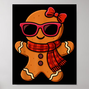 Cute Gingerbread Christmas For Women Girls Xmas  Poster