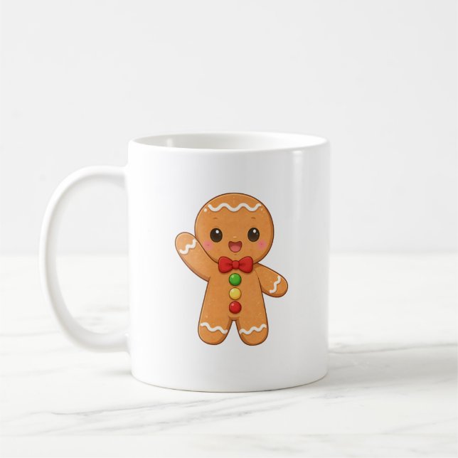 Cute Gingerbread Christmas Mug (Left)
