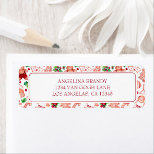 Cute Gingerbread Christmas Return Address Label
