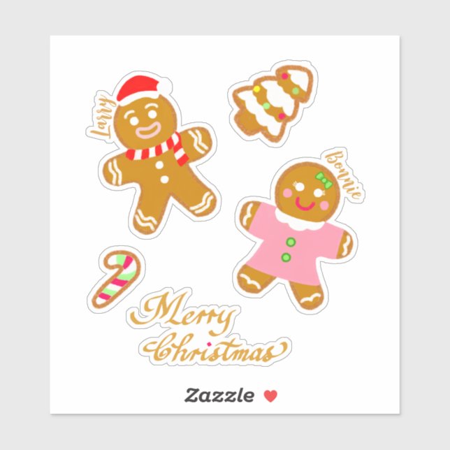 Cute Gingerbread Christmas Script Personalized  (Sheet)