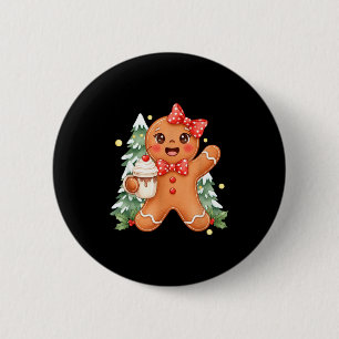 Cute Gingerbread Christmas Snow Xmas For Men Women 6 Cm Round Badge