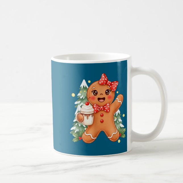 Cute Gingerbread Christmas Snow Xmas For Men Women Coffee Mug (Right)