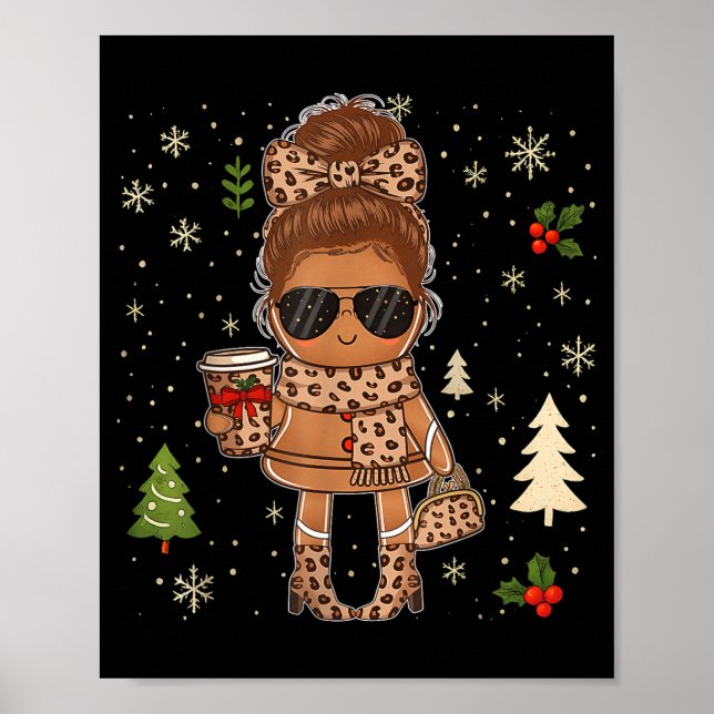Cute Gingerbread Christmas Snow Xmas For Men Women Poster (Front)