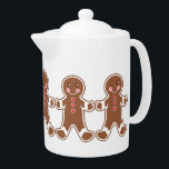 Cute Gingerbread Christmas Teapot Gift<br><div class="desc">Cute gingerbread boys decorate this teapot. The design is from original art.</div>