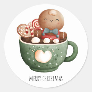 Cute Gingerbread  Classic Round Sticker