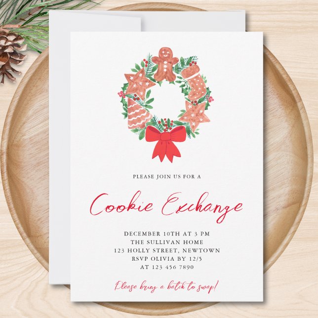 Cute Gingerbread Cookie Exchange Party Holiday Invitation (Creator Uploaded)
