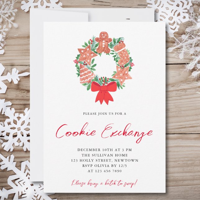 Cute Gingerbread Cookie Exchange Party Holiday Invitation (Creator Uploaded)