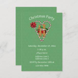 Cute Gingerbread Cookies Christmas Holiday Invitation