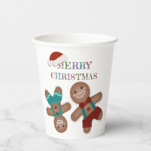 Cute Gingerbread Cookies Christmas Holiday Party Paper Cups