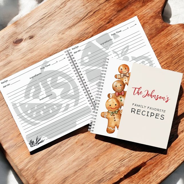 Cute Gingerbread Cookies Family Favourite Recipes Notebook (Creator Uploaded)