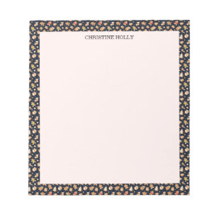Cute Gingerbread Cookies Navy Christmas Custom Notepad