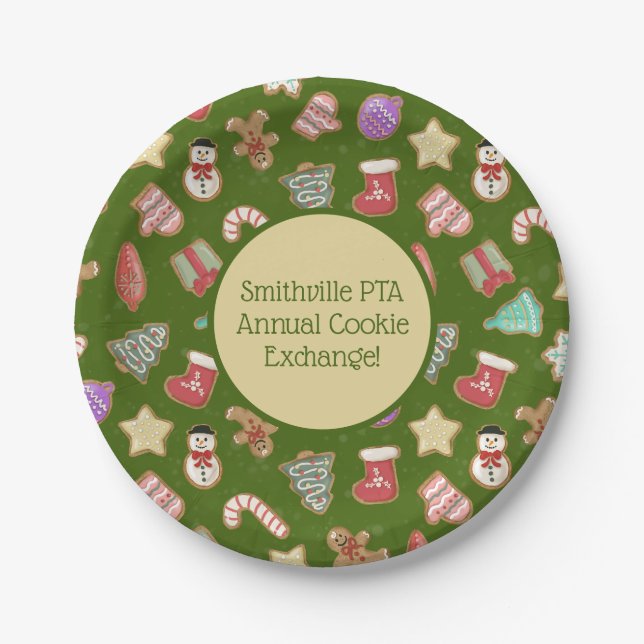 Cute Gingerbread Cookies Paper Plate (Front)