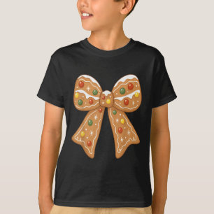 Cute Gingerbread Coquette Bow Christmas Xmas Pajam T-Shirt