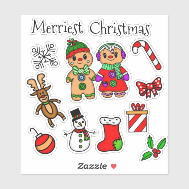 Cute Gingerbread Couple and other Christmas (Sheet)