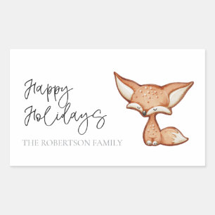 Cute Gingerbread Fox Holiday Sticker