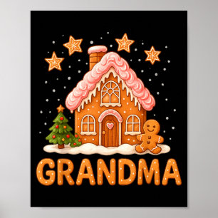 Cute Gingerbread Grandma Merry Christmas Funny  Poster