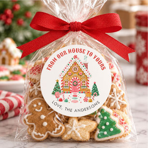 Cute Gingerbread House Christmas Classic Round Sticker
