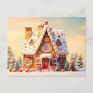 Cute Gingerbread House Christmas Greeting Card