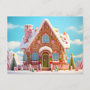 Cute Gingerbread House Christmas Greeting Card