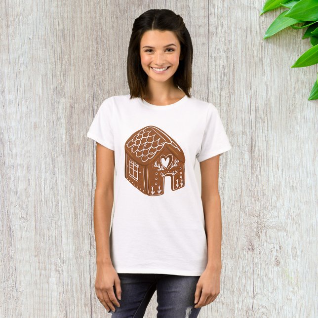 Cute Gingerbread House Holiday Cookie T-Shirt (Creator Uploaded)