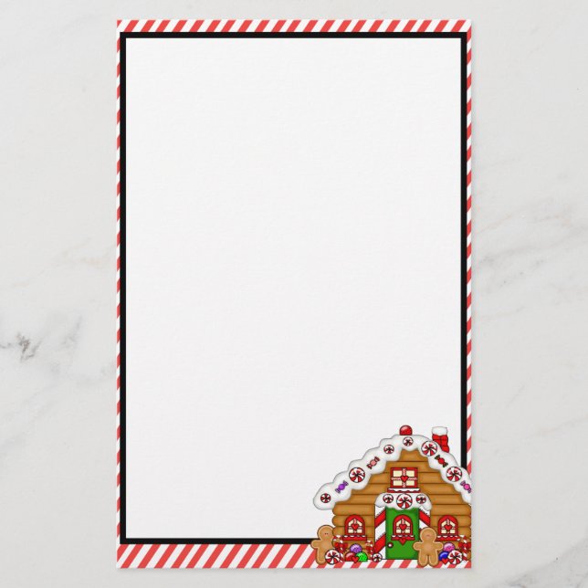 Cute Gingerbread House Stationary Stationery (Front)