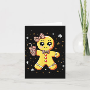 Cute Gingerbread Leopard Coquette Christmas Card