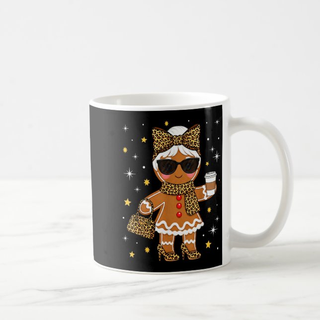 Cute Gingerbread Leopard Coquette Christmas Xmas G Coffee Mug (Right)