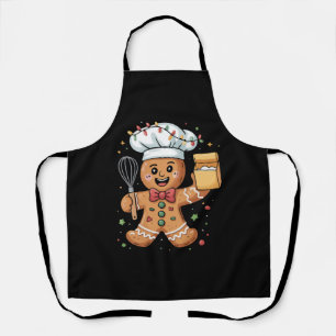 Cute Gingerbread Man Baker Christmas Chef Bake Apron