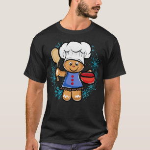 Cute Gingerbread Man Baking Baker dinosaur birthda T-Shirt