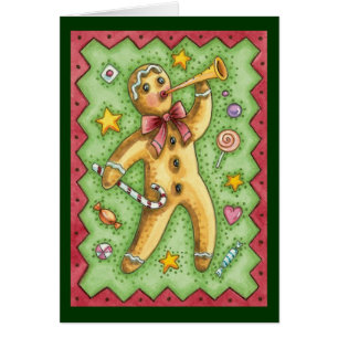 Cute Gingerbread Man Blowing Horn, Christmas Candy
