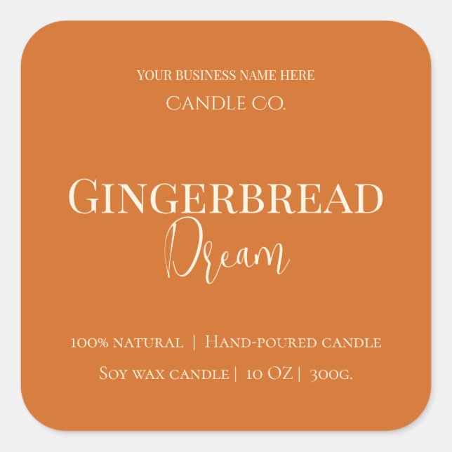 Cute Gingerbread Man Christmas Candle Label (Front)