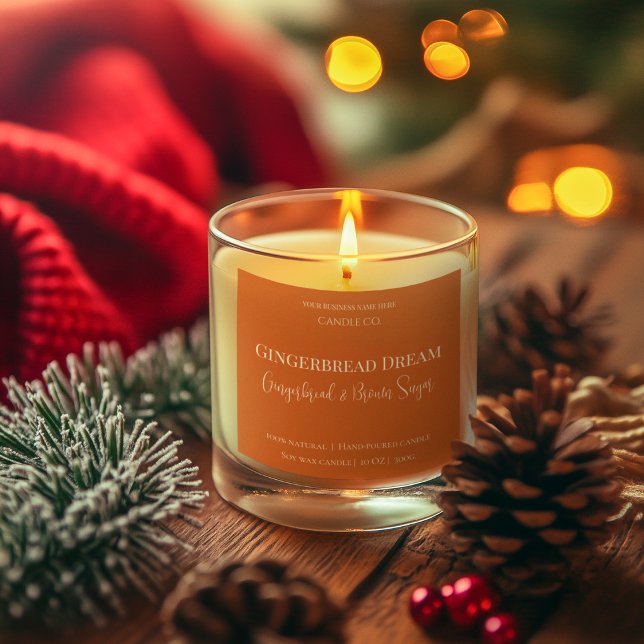 Cute Gingerbread Man Christmas Candle Label (Creator Uploaded)