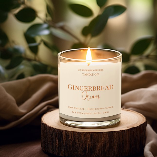 Cute Gingerbread Man Christmas Candle Label (Creator Uploaded)