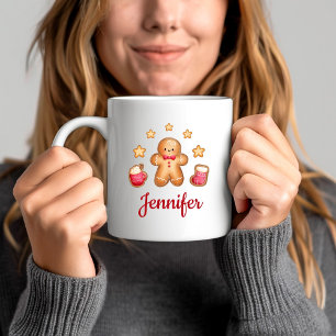 Cute Gingerbread Man Christmas Coffee Mug
