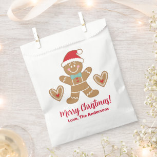 Cute Gingerbread Man Christmas Favour Bag