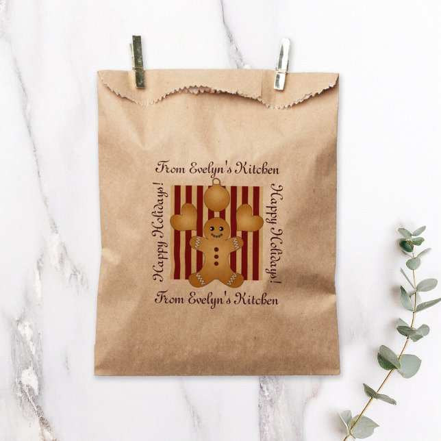 Cute Gingerbread Man Christmas Homemade Treat Favour Bag (Creator Uploaded)