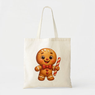 Cute Gingerbread Man Christmas Tote Bag