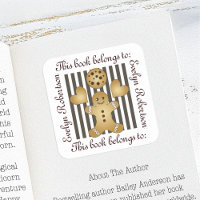 Cute Gingerbread Man Cookie Bookplate