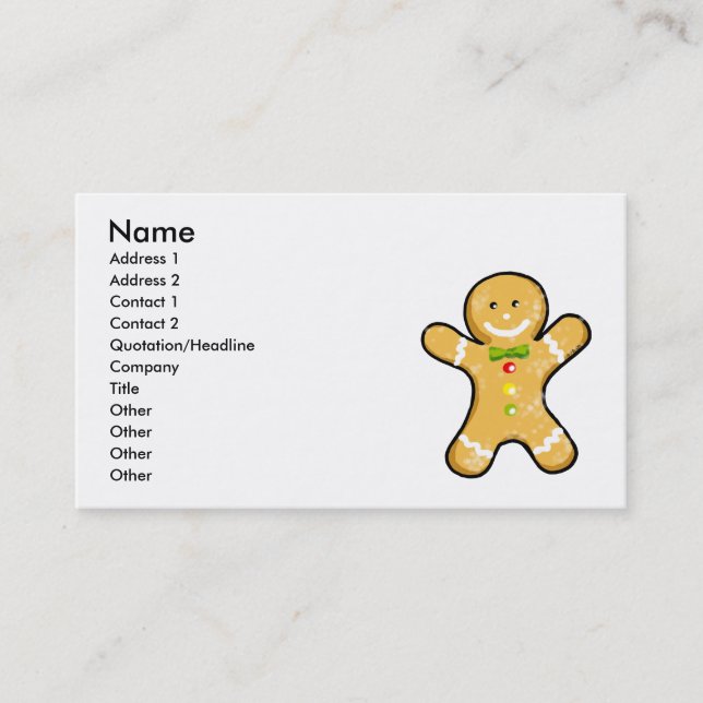 Cute gingerbread man cookie business card (Front)