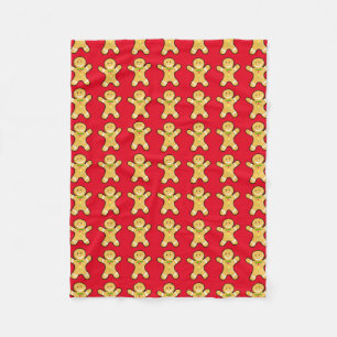 Cute gingerbread man cookie - Christmas Fleece Blanket