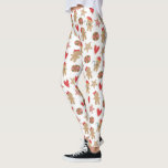 Cute Gingerbread Man Cookie Hearts Stars on White  Leggings<br><div class="desc">Be a trendsetter as well as get into the holiday spirit with these fun, adorable, cosy leggings! Cute gingerbread boy, girl, star and heart cookies, in a random, repeating pattern, overlay a white background. Get in the holiday mood, work out, run errands, or just hang out with family and friends....</div>