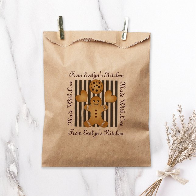 Cute Gingerbread Man Cookie Homemade Treat Favour Bag (Creator Uploaded)